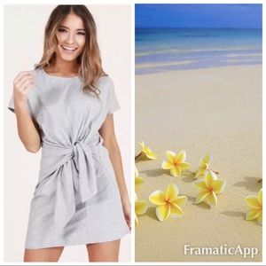 NWT Gray Shirt Dress ~ Waist Tie ~ XL Zanzea